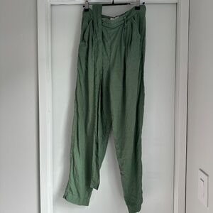 notPERFECTLINEN Green Linen Trousers